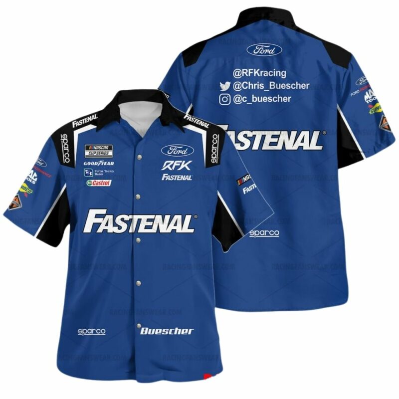 Chris Buescher Fastenal Nascar 2022 Racing Uniform Hawaiian Shirt 1