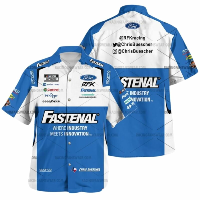 Chris Buescher Fastenal Nascar Racing 2025 Uniform Hawaiian Shirt 1