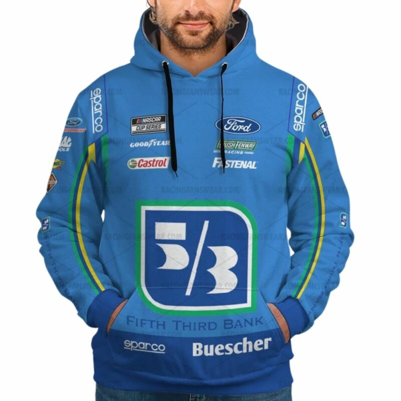 Chris Buescher Ford Castrol And Fastenal Nascar Racing 2022 Uniform 3D Hoodie 1