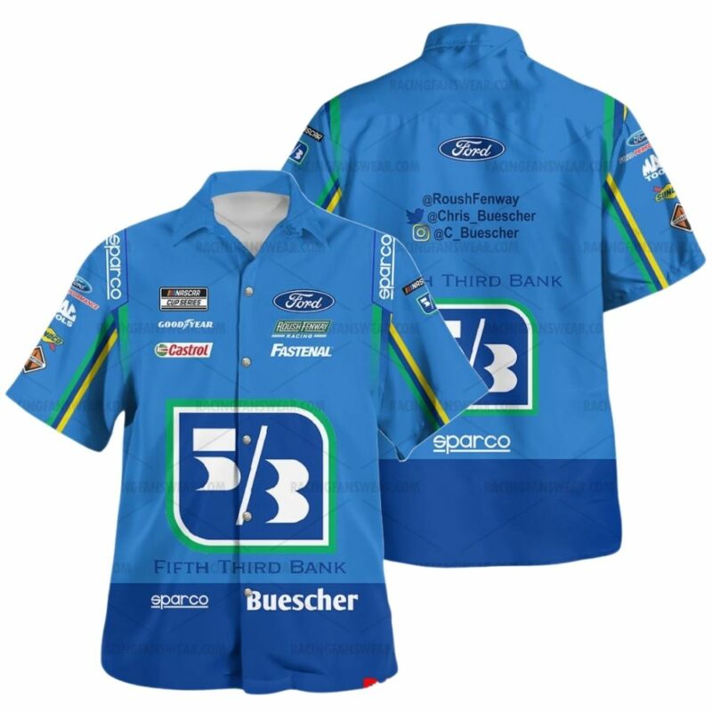 Chris Buescher Ford Fastenal Castrol Nascar 2022 Racing Uniform Hawaiian Shirt 1