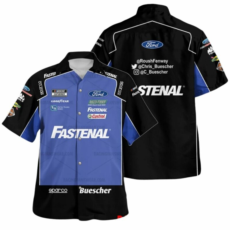 Chris Buescher Ford Fastenal Nascar 2022 Racing Uniform Hawaiian Shirt 1