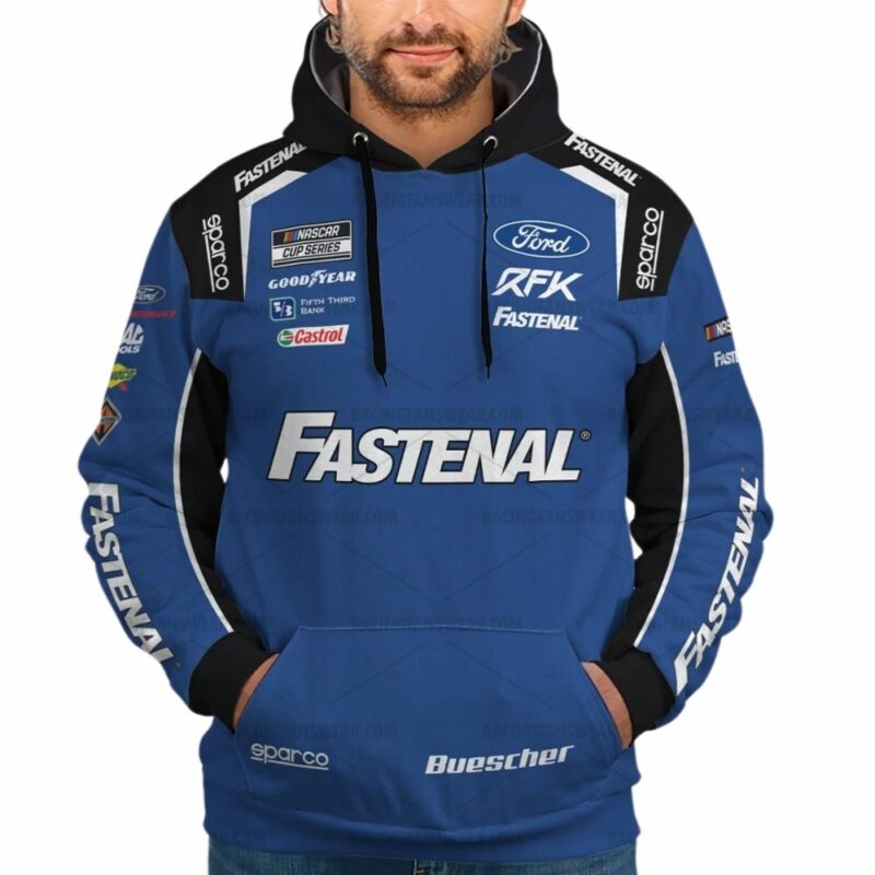 Chris Buescher Ford Rfk Fastenal Nascar 2022 Racing Uniform 3D Hoodie 1