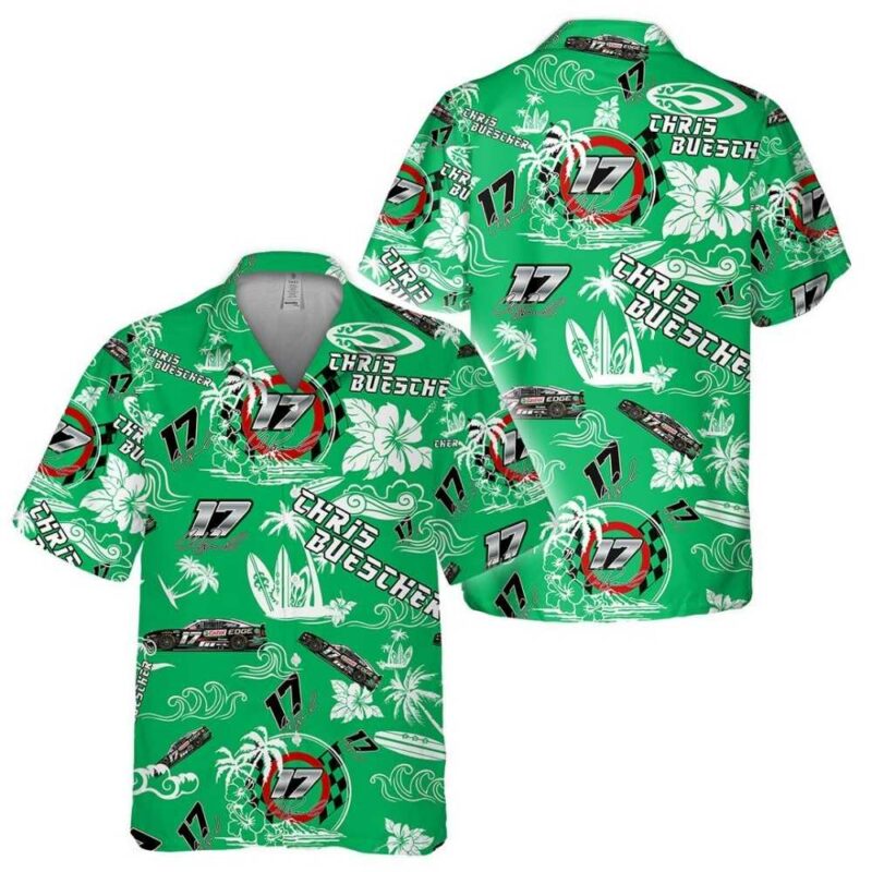 Chris Buescher Nascar Racing Coconut Tropical Signature Hawaiian Shirt 1
