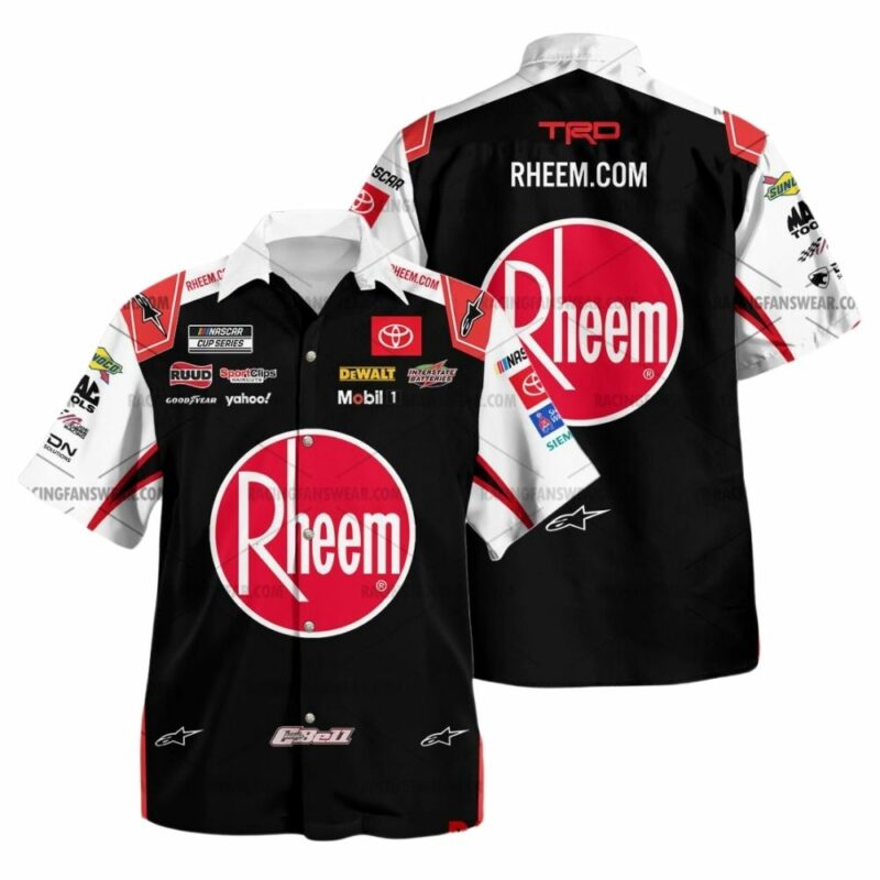 Christopher Bell Nascar Racing 2024 Joe Gibbs Racing Rheem Uniform Hawaiian Shirt 1