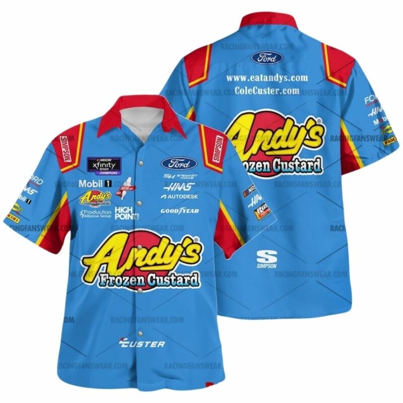 Cole Custer Nascar Racing 2024 Andys Frozen Custard Uniform Hawaiian Shirt 1