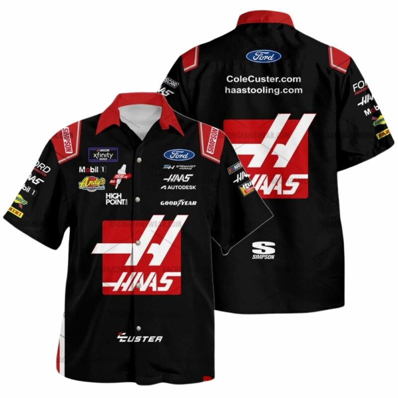 Cole Custer Nascar Racing 2024 Stewart Haas Racing Haas Uniform Hawaiian Shirt 1