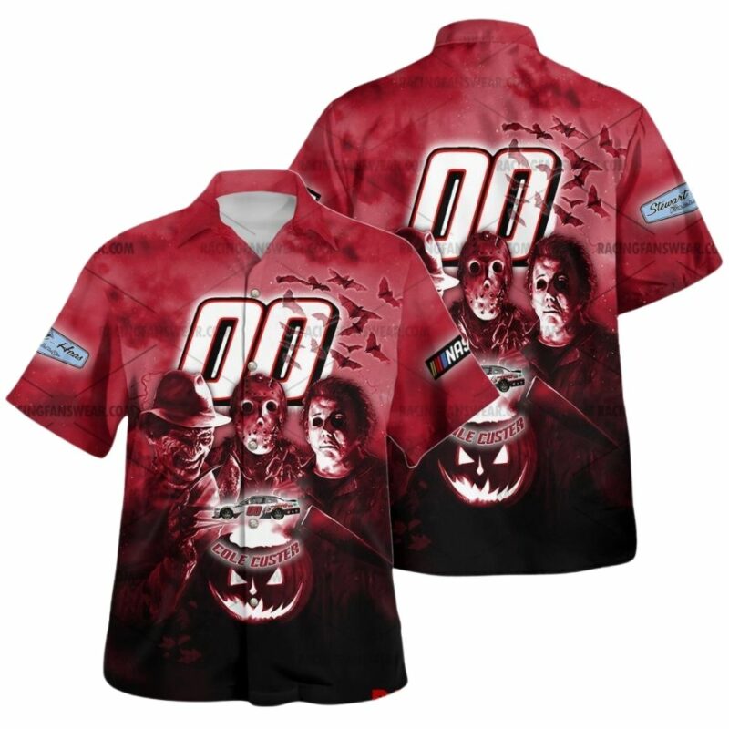 Cole Custer Nascar Racing With Friends Horror Halloween Hawaiian Shirt 1