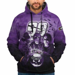 Daniel Suarez 99 Nascar Racing With Michael Myers Friends Horror Halloween All Over Print Hoodie