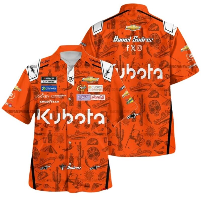 Daniel Suarez Nascar Racing 2024 Kubota Uniform Hawaiian Shirt 1