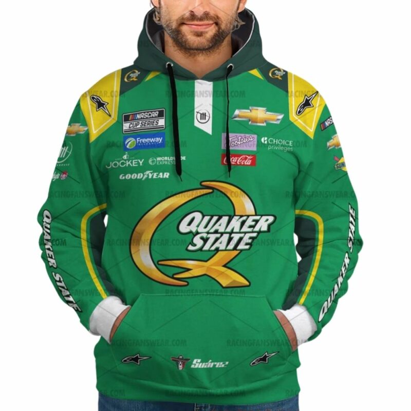 Daniel Suarez Nascar Racing 2024 Trackhouse Racing Quaker State Uniform 3D Hoodie 1