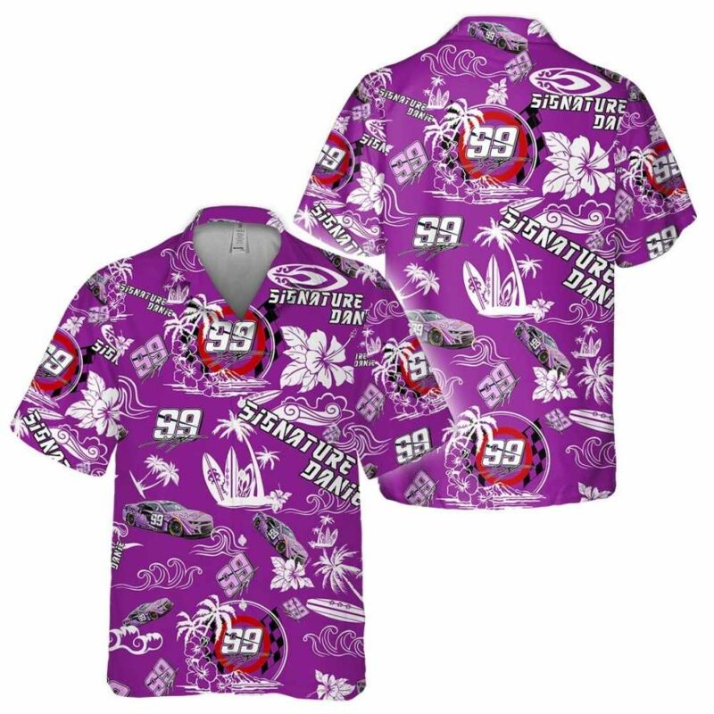 Daniel Suarez Nascar Racing Floral Flower Signature Tropical Hawaiian Shirt 1