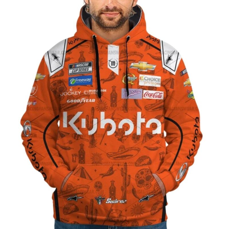 Daniel Suarez Nascar Racing Kubota 2024 Uniform 3D Hoodie 1
