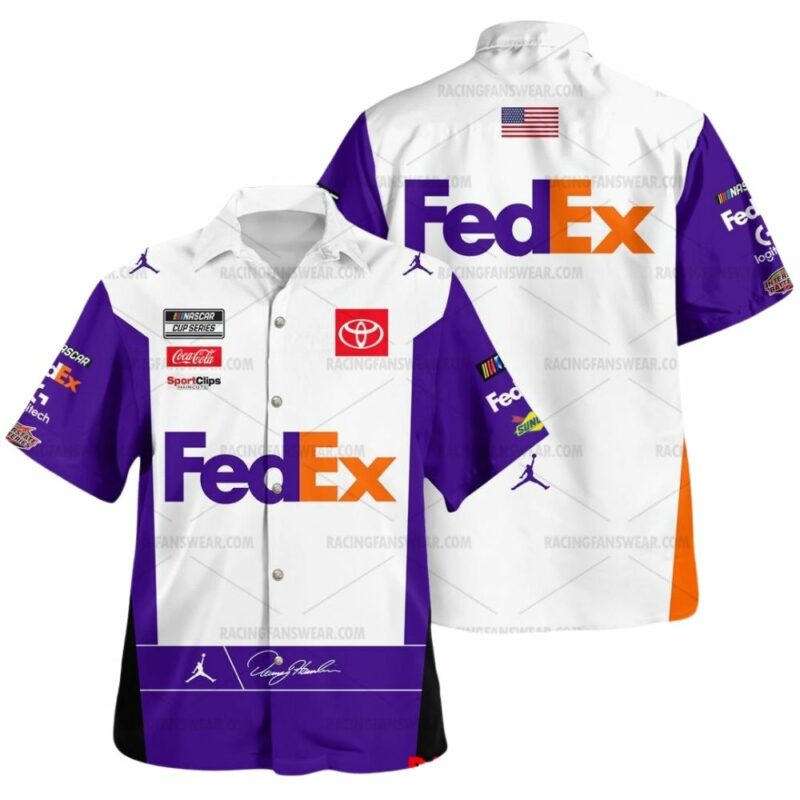 Denny Hamlin Nascar 2023 Fedex Racing Uniform Hawaiian Shirt 1