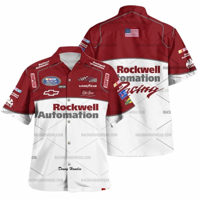 Denny Hamlin Nascar Racing 2007 Rockwell Automation Uniform Hawaiian Shirt 1
