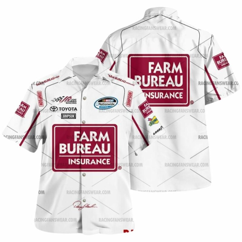 Denny Hamlin Nascar Racing 2009 Farm Bureau Insurance Uniform Hawaiian Shirt 1