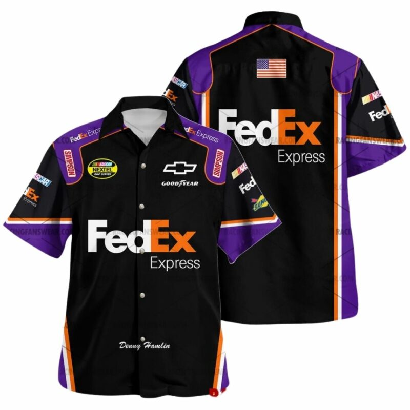 Denny Hamlin Nascar Racing 2010 Fedex Express Uniform Hawaiian Shirt 1