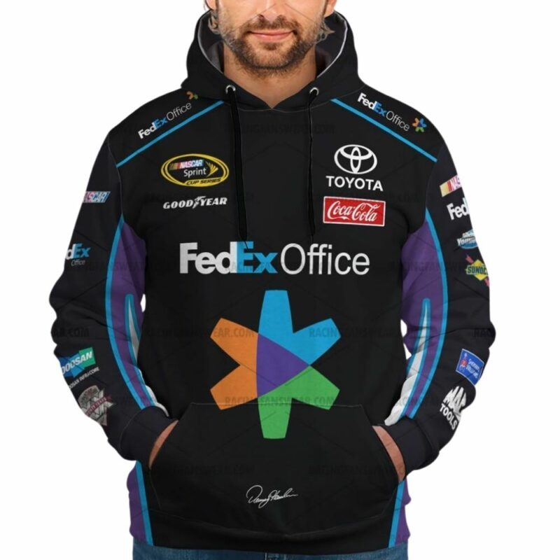 Denny Hamlin Nascar Racing 2010 Fedex Office Uniform 3D Hoodie 1