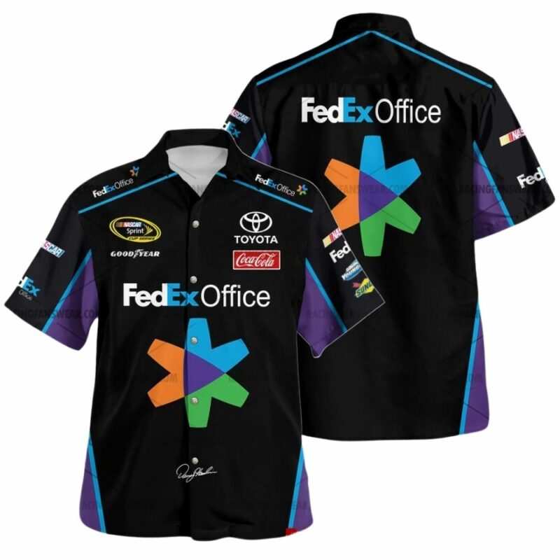 Denny Hamlin Nascar Racing 2010 Fedex Office Uniform Hawaiian Shirt 1