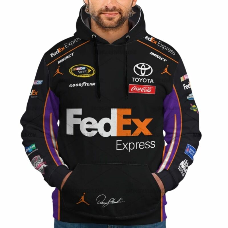 Denny Hamlin Nascar Racing 2011 Fedex Express Uniform 3D Hoodie 1