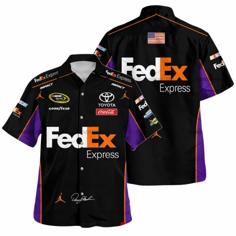 Denny Hamlin Nascar Racing 2011 Fedex Express Uniform Hawaiian Shirt 1
