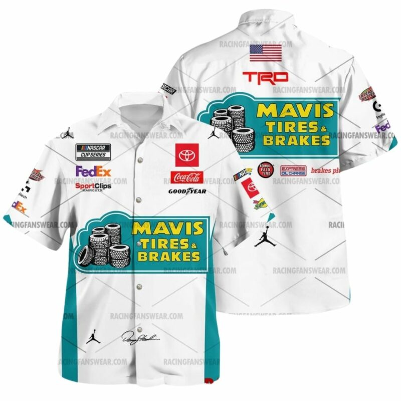 Denny Hamlin Nascar Racing 2024 Joe Gibbs Racing Mavis Uniform Hawaiian Shirt 1