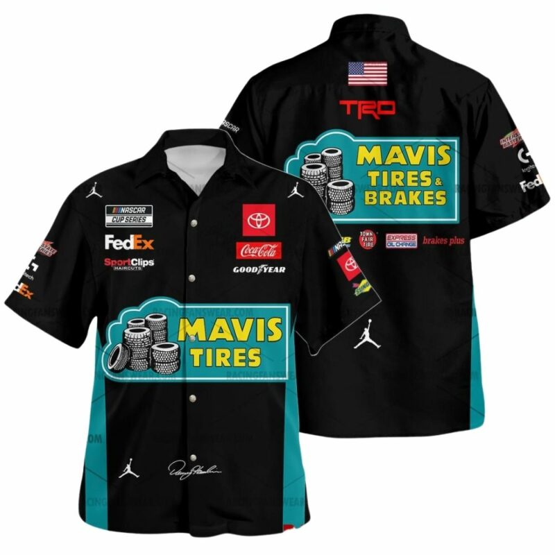 Denny Hamlin Nascar Racing 2024 Mavis Tires Uniform Hawaiian Shirt 1