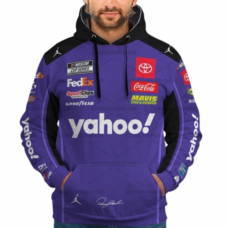 Denny Hamlin Nascar Racing 2024 Yahoo Uniform 3D Hoodie 1