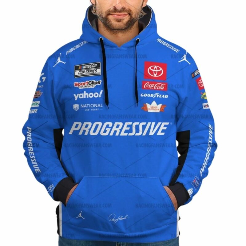 Denny Hamlin Nascar Racing 2025 Progressive Uniform 3D Hoodie 1