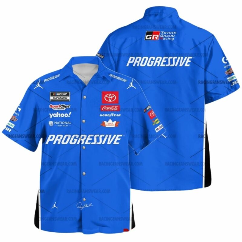 Denny Hamlin Nascar Racing 2025 Progressive Uniform Hawaiian Shirt 1