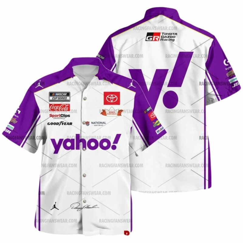 Denny Hamlin Nascar Racing 2025 Yahoo Uniform Hawaiian Shirt 1