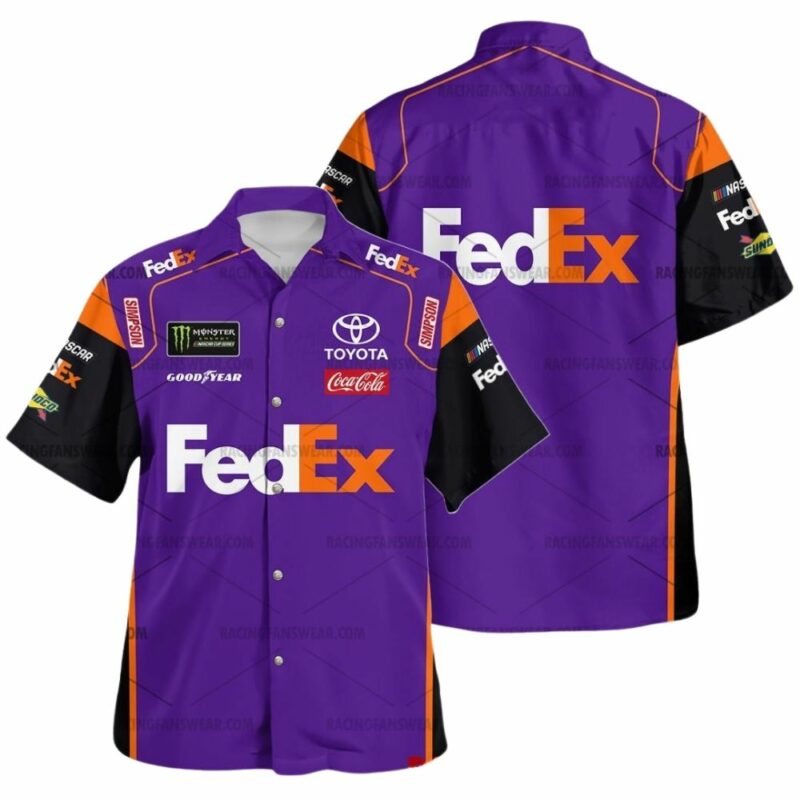 Denny Hamlin Nascar Racing Fedex Uniform Hawaiian Shirt 1