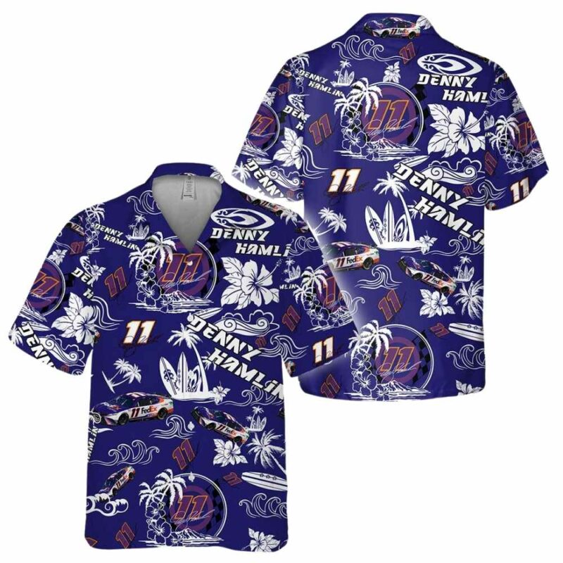 Denny Hamlin Nascar Racing Floral Flower Tropical Hawaiian Shirt 1