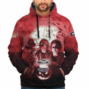 Erik Jones 43 Nascar Racing With Friends Horror Halloween All Over Print Hoodie