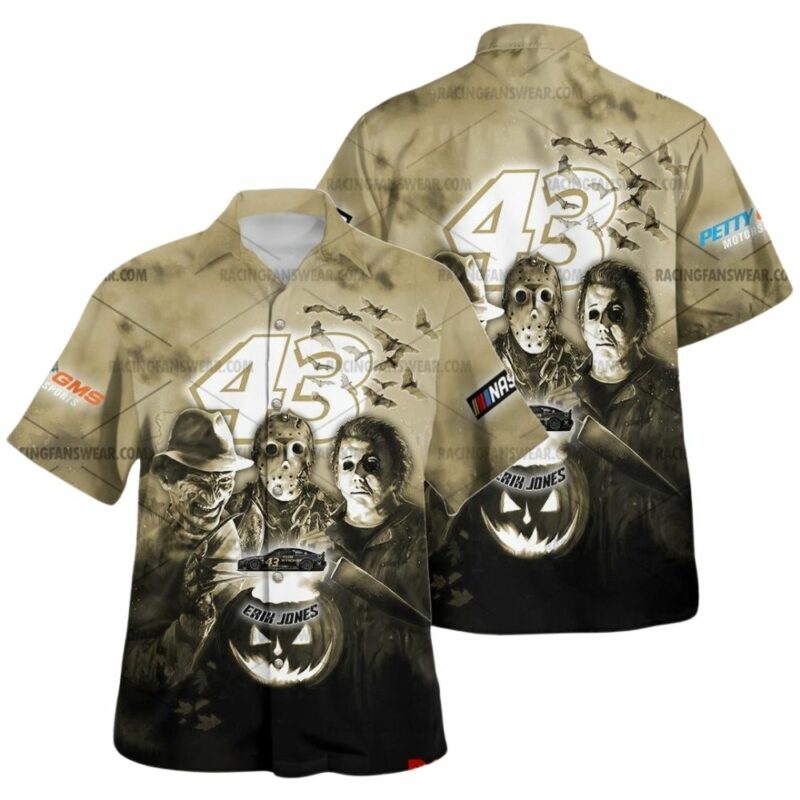 Erik Jones 43 Nascar Racing With Friends Horror Halloween Hawaiian Shirt 1