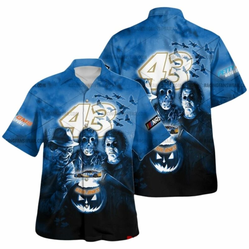 Erik Jones Gms Sports Nascar Racing With Friends Horror Halloween Hawaiian Shirt 1