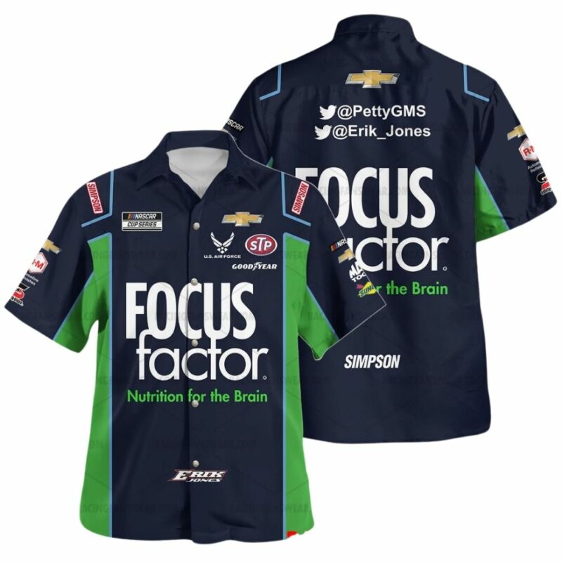 Erik Jones Nascar 2022 Racing Focus Factor Uniform Hawaiian Shirt 1