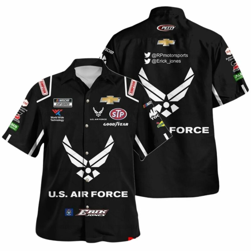 Erik Jones Nascar 2022 Racing Us Air Force Uniform Hawaiian Shirt 1