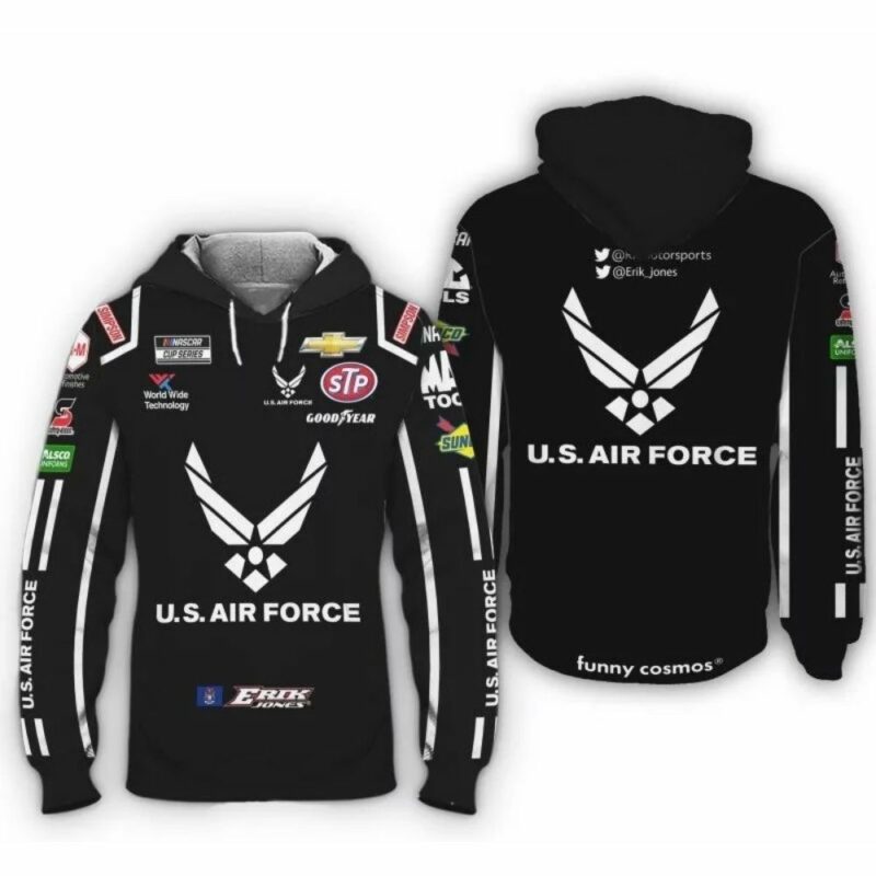 Erik Jones Nascar 2022 Us Air Force Racing Uniform 3D Hoodie 1