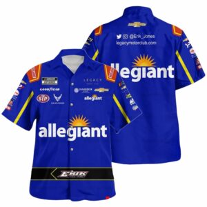 Erik Jones Nascar 2023 Racing Allegiant Uniform Hawaiian Shirt