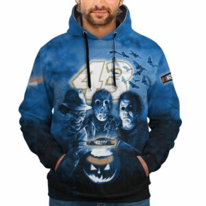 Erik Jones Nascar Petty GMS Sports Racing With Michael Myers Friends Horror Halloween All Over Print Hoodie