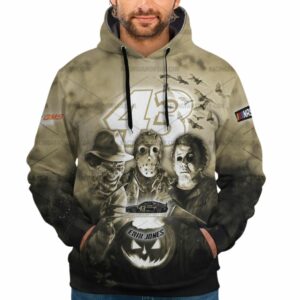 Erik Jones Nascar Racing With Michael Myers Friends Horror Halloween All Over Print Hoodie