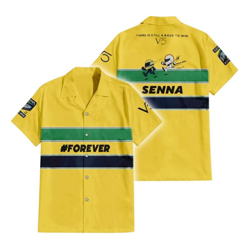 Forever Ayrton Senna Yellow Hawaiian Shirt 2