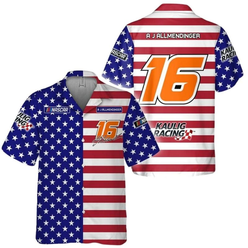 Independence Day Aj Allmendinger Nascar Racing Hawaiian Shirt 1