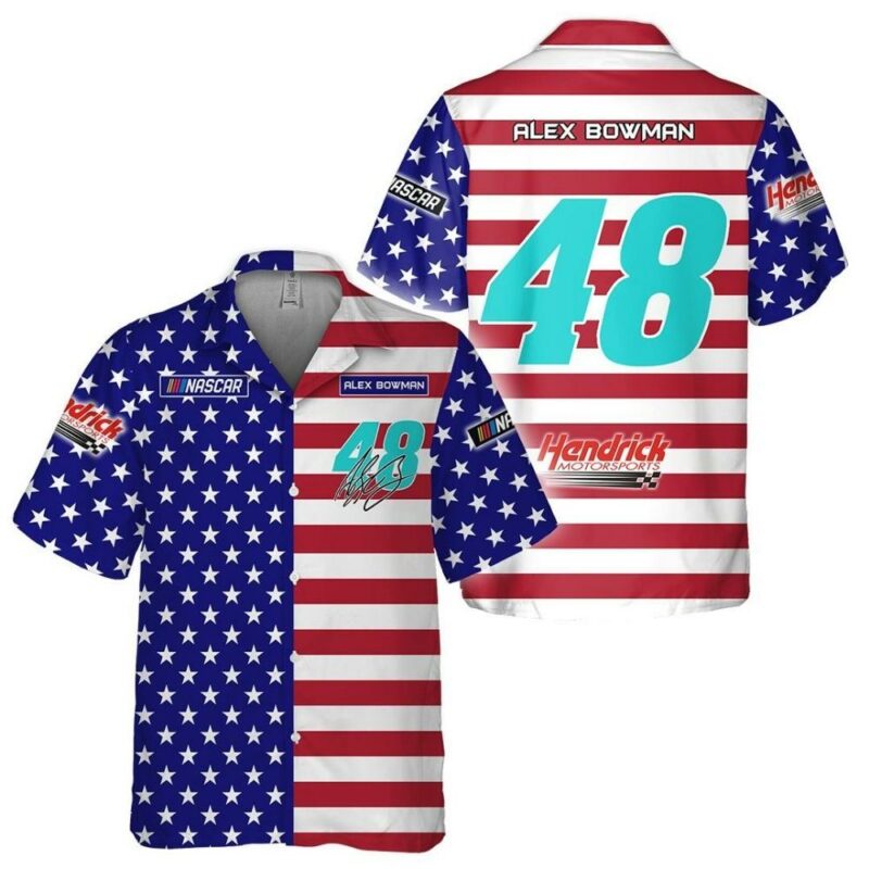 Independence Day Alex Bowman Nascar Racing Signature Hawaiian Shirt 1