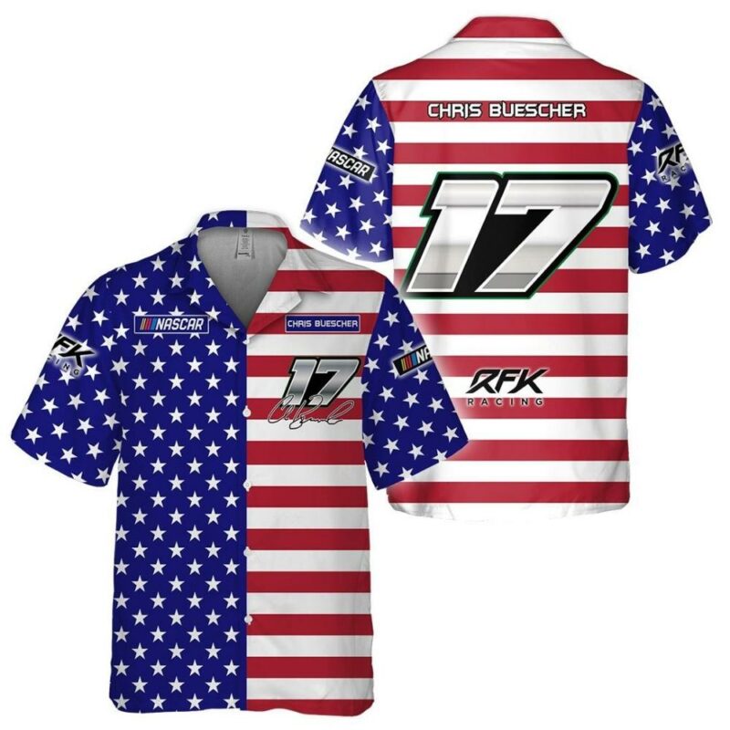 Independence Day Chris Buescher Nascar Racing Siganture Hawaiian Shirt 1