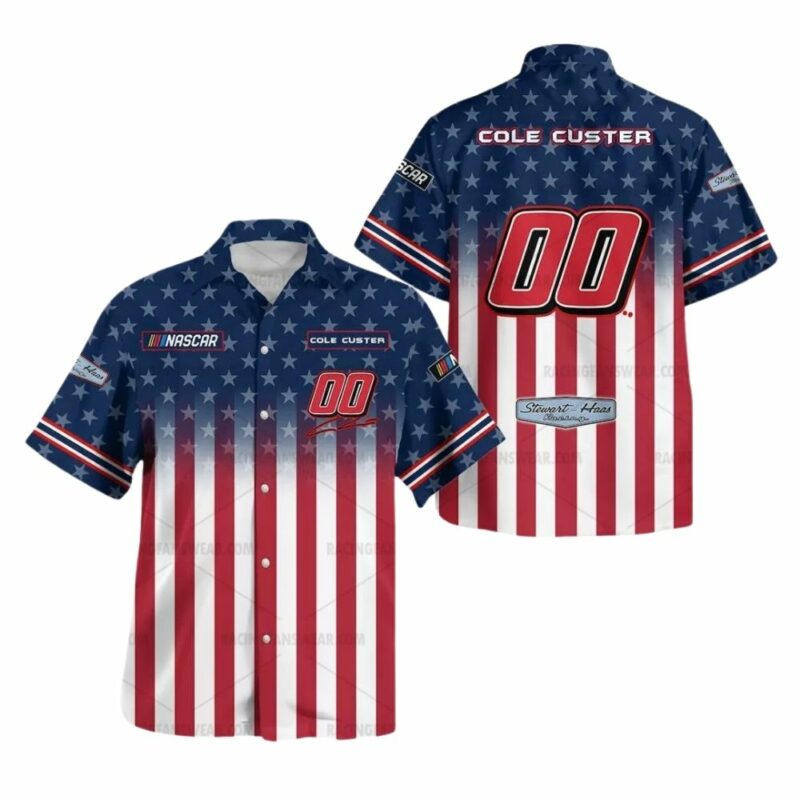 Independence Day Cole Custer Nascar Racing Hawaiian Shirt 1