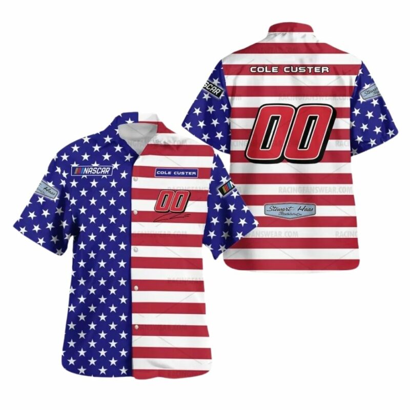 Independence Day Cole Custer Nascar Racing Signature Hawaiian Shirt 1