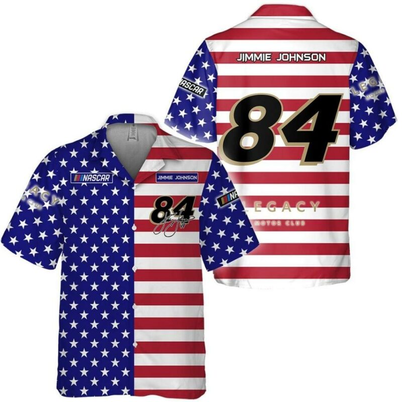 Independence Day Jimmie Johnson Nascar Racing Signature Hawaiian Shirt 1