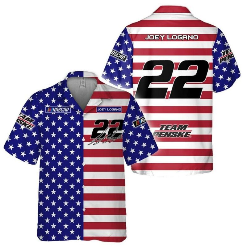 Independence Day Joey Logano Nascar Racing Hawaiian Shirt 1