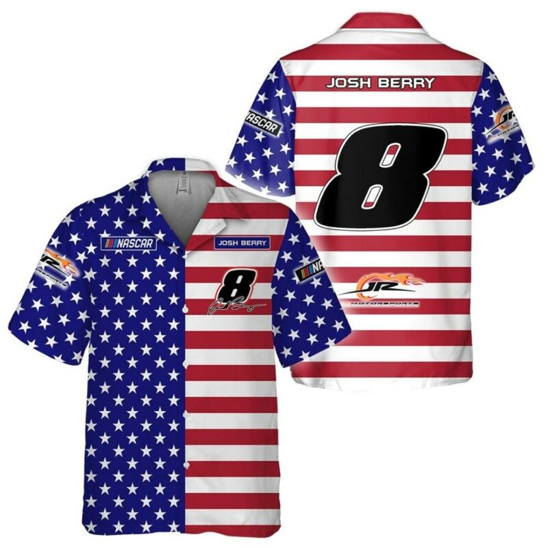 Independence Day Josh Berry Nascar Racing Signature Hawaiian Shirt 1